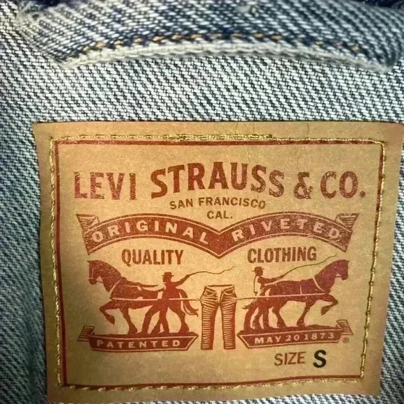 Levi’s‎ Women’s Small Retro Denim Jean Jacket Ripped Distressed Grunge S Blue - Picture 2 of 14